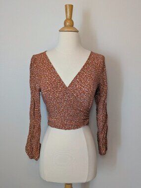 Willow & Root Floral Wrap Top